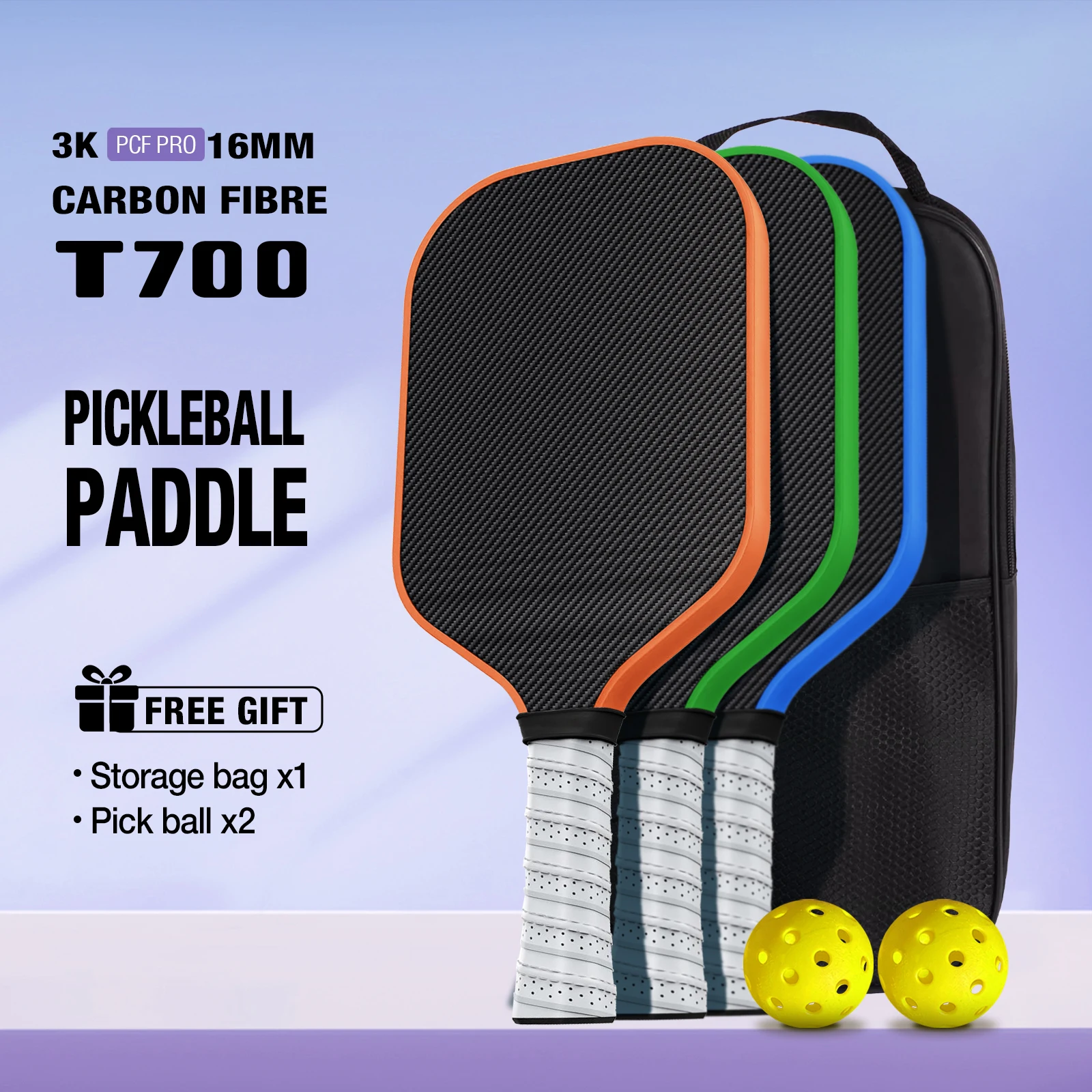 

Набор ракеток Pickleball Paddle Carbon T700 16 мм 2