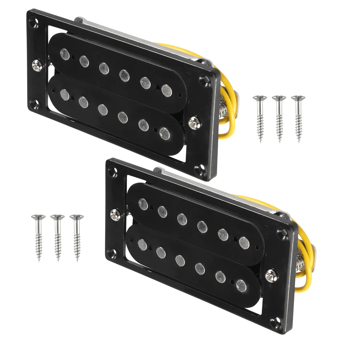 2 pezzi (1 set) Pickup per chitarra elettrica Humbucker a doppia bobina neri + vite per telaio CALDO