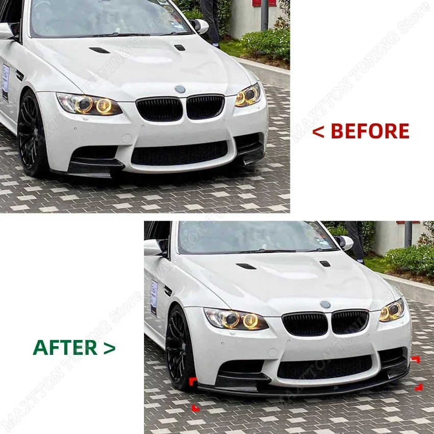 For BMW 3 Series E90 E92 E93 M-sport 2008-2013 ABS Car Front Bumper Lip Canards Splitter Spoiler Tuning Body Kits Gloss Black