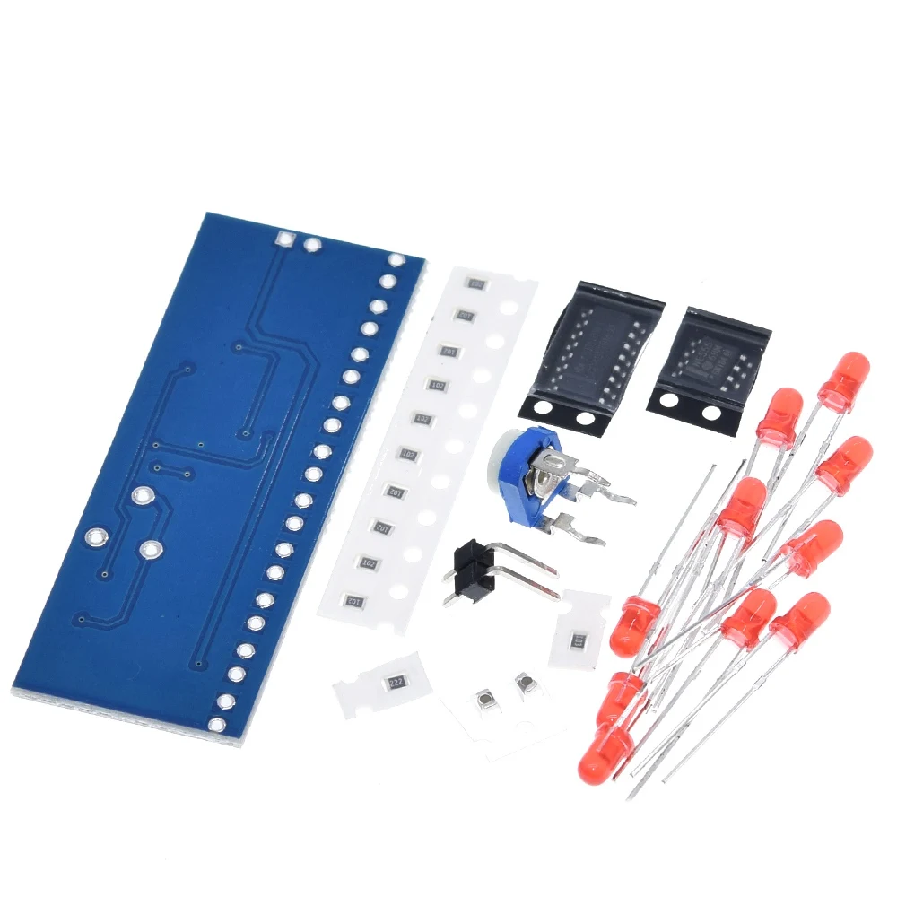 TZT NE555+CD4017 Running LED Flow LED Light Electronic Production Suite DIY Kit image 4