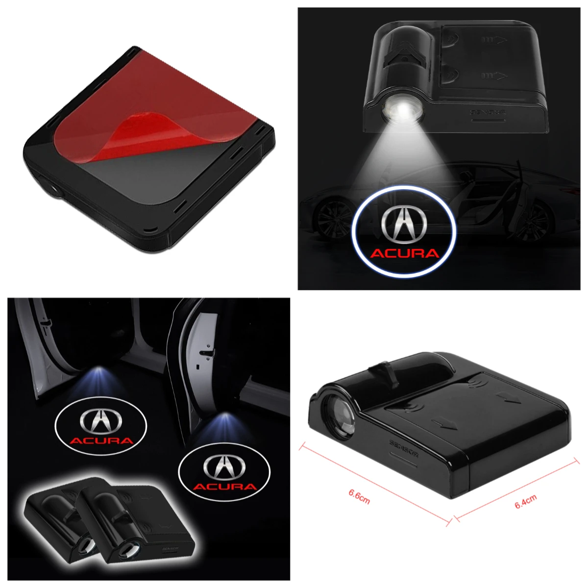 باب السيارة ترحيب مجاملة العارض مصباح LED HD شعار ضوء Accessoriest ل أكورا إنتيجرا TLX ILX RL NSX ZDX MDX RDX TSX RSX RLX #1