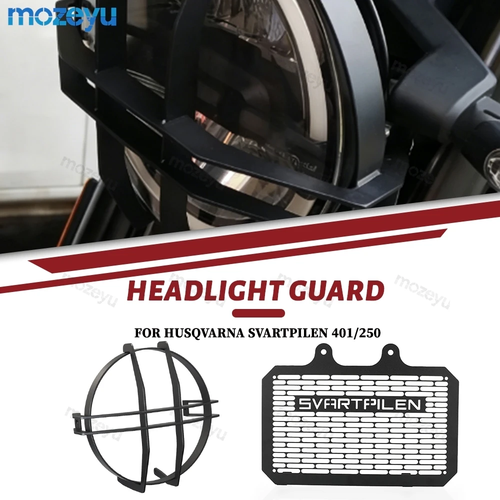

Headlight Guard Protector For Husqvarna Svartpilen 250 401 2017-2022 2023 Motorcycle Radiator Guard Head Light Cover Protection