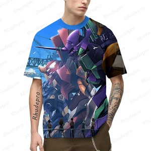 T-shirt printed for men, neon genesis evangelion clothes, tops-en of children's gymnastics, short sleeve, y2k, eva-01, new clothes 10 Main Sales Evangelion Shirt - №7
