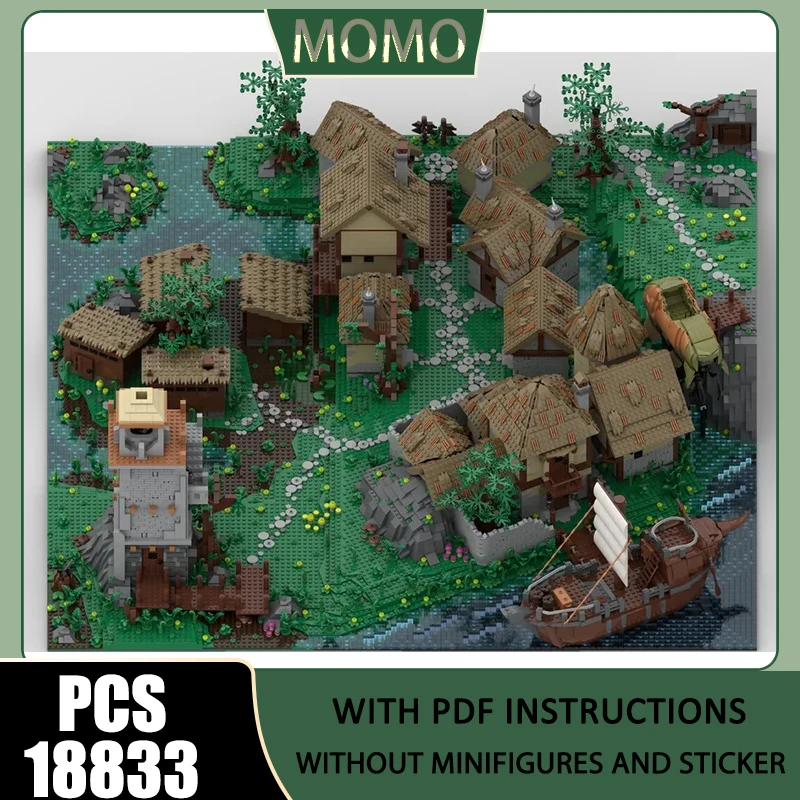 

Medieval Castle Model Moc Building Blocks Modular Town of Seyda Neen Model Technology Brick Assembly Construction Toy Gifts