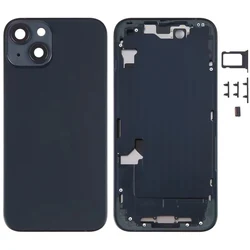 High Quality For iphone 14 Plus Housing Cover Battery Door Rear Chassis Middl Frame with Back Glass + SIM Tray + Side Key Parts