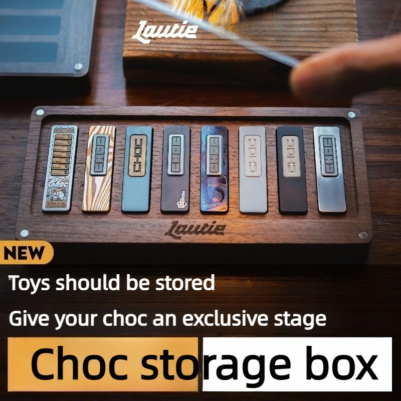 (Pre-order)LAUTIE CHOC Playing Card Display Box Eight Compartments, Wooden Storage and Decorative Box, Desktop Stress Relief Toy