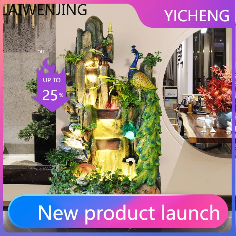 LYY  Large Floor-Standing Rockery Water Fountain Feng Shui Wheel Wealth-Attracting Ornament for Courtyard