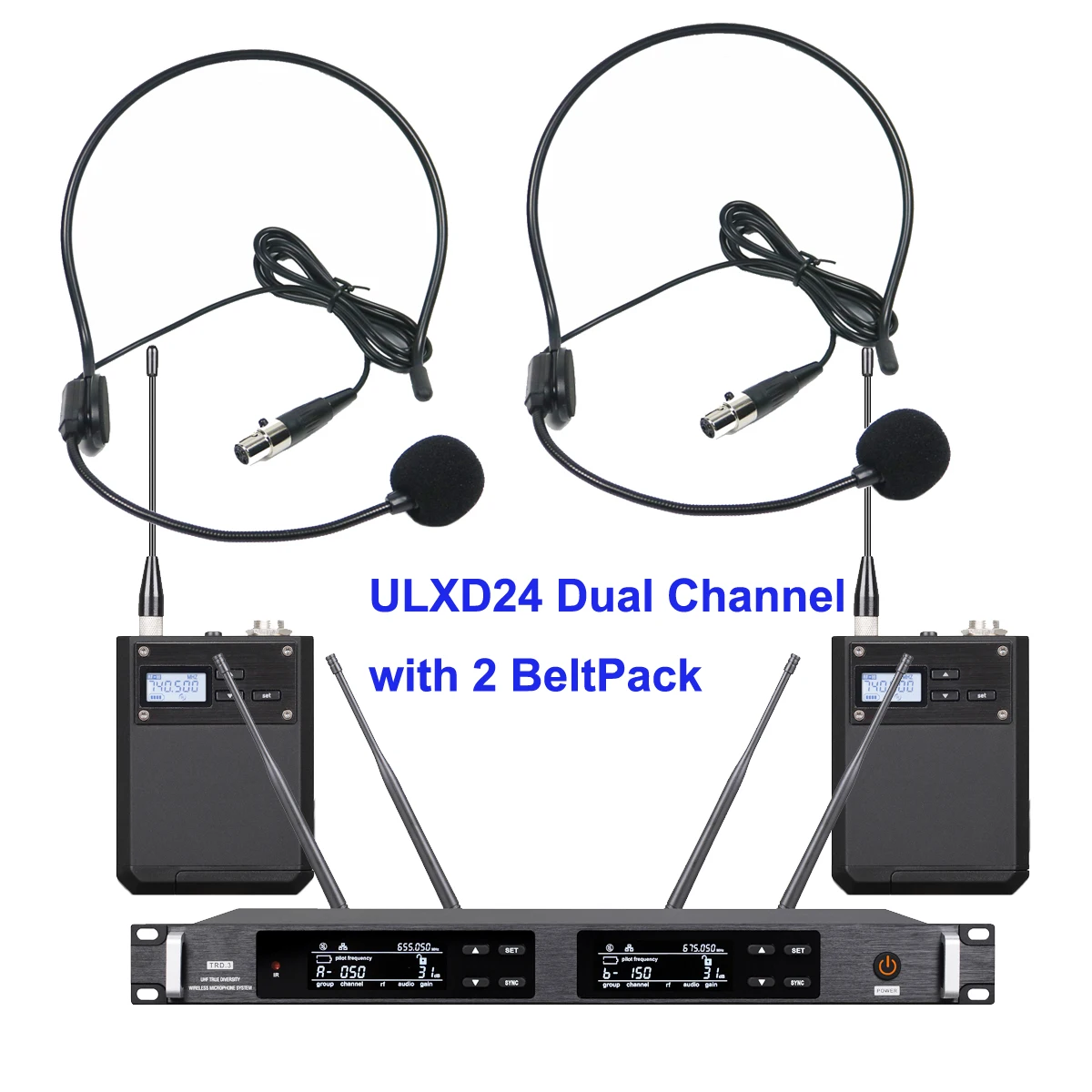 

ULXD24 2 Headset Wireless Microphone System Digital Sound Card Karaoke Cardioid Condenser Headworn Stage Vocal Concert Mics ULXD