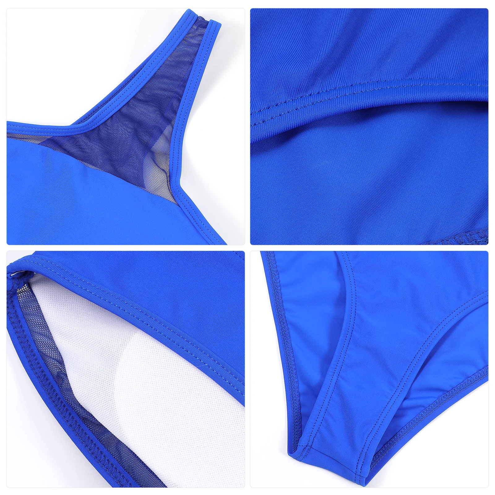 

Mesh Splicing One Shoulder Swimsuit Elastic Fabric Women Bathing Suit Fashionable Long Lasting Versatile Swimwear One Piece