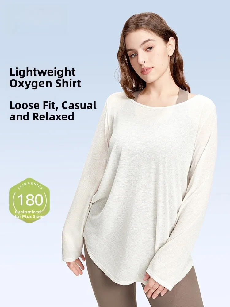

plus Size Sports T-irt Qui Dry Women's Outdoor Wear 2025 New Top Fitn Pilates Yoga White orm Casual Loose Fit