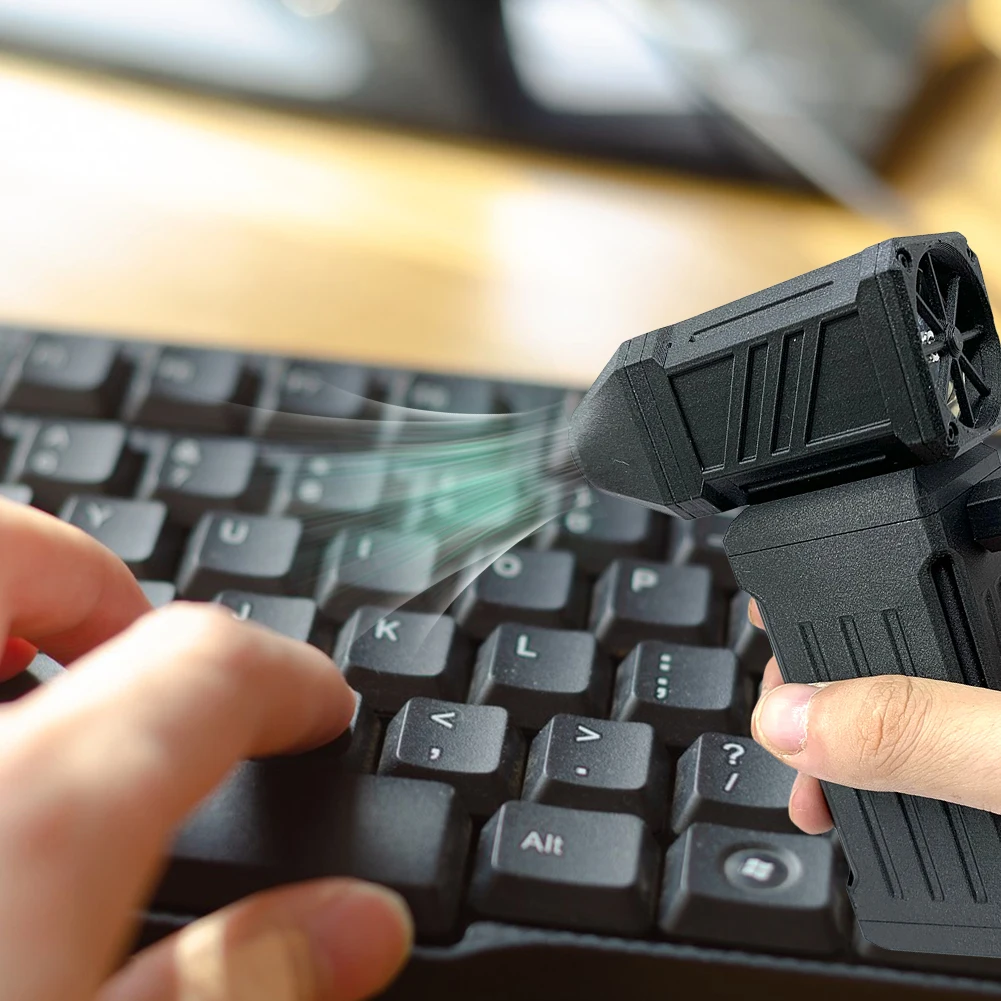 

Turbo Violent Fan Speed Adjustable Powerful Blower 110000RPM Portable Turbo Fan 45M/S Built-In Battery for PC Keyboard Camera