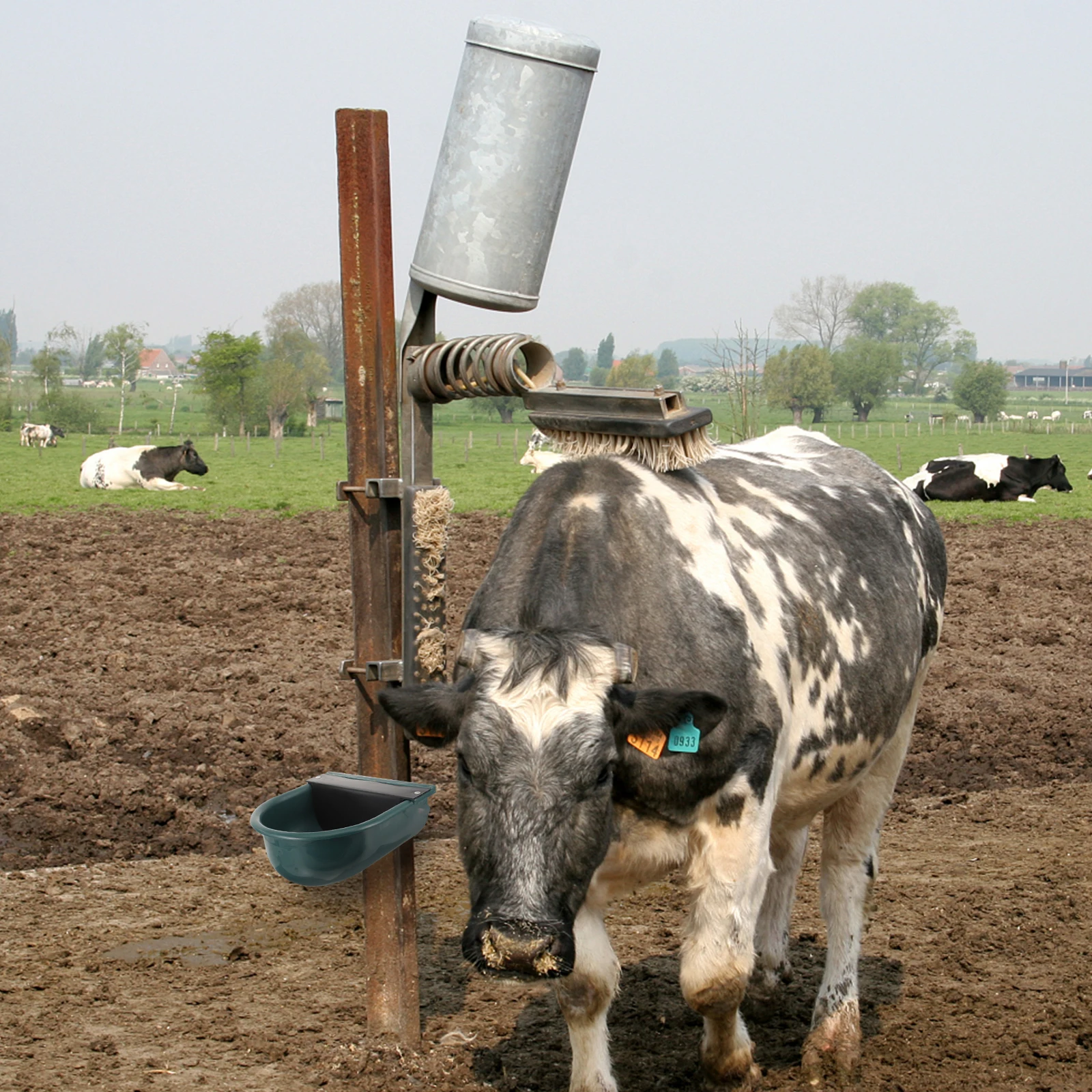 

Cow Waterer Dark Green Plastic Cover Automatic Livestock Water Fountain Stable Water Level Float System Cattle Horse Sheep Goat