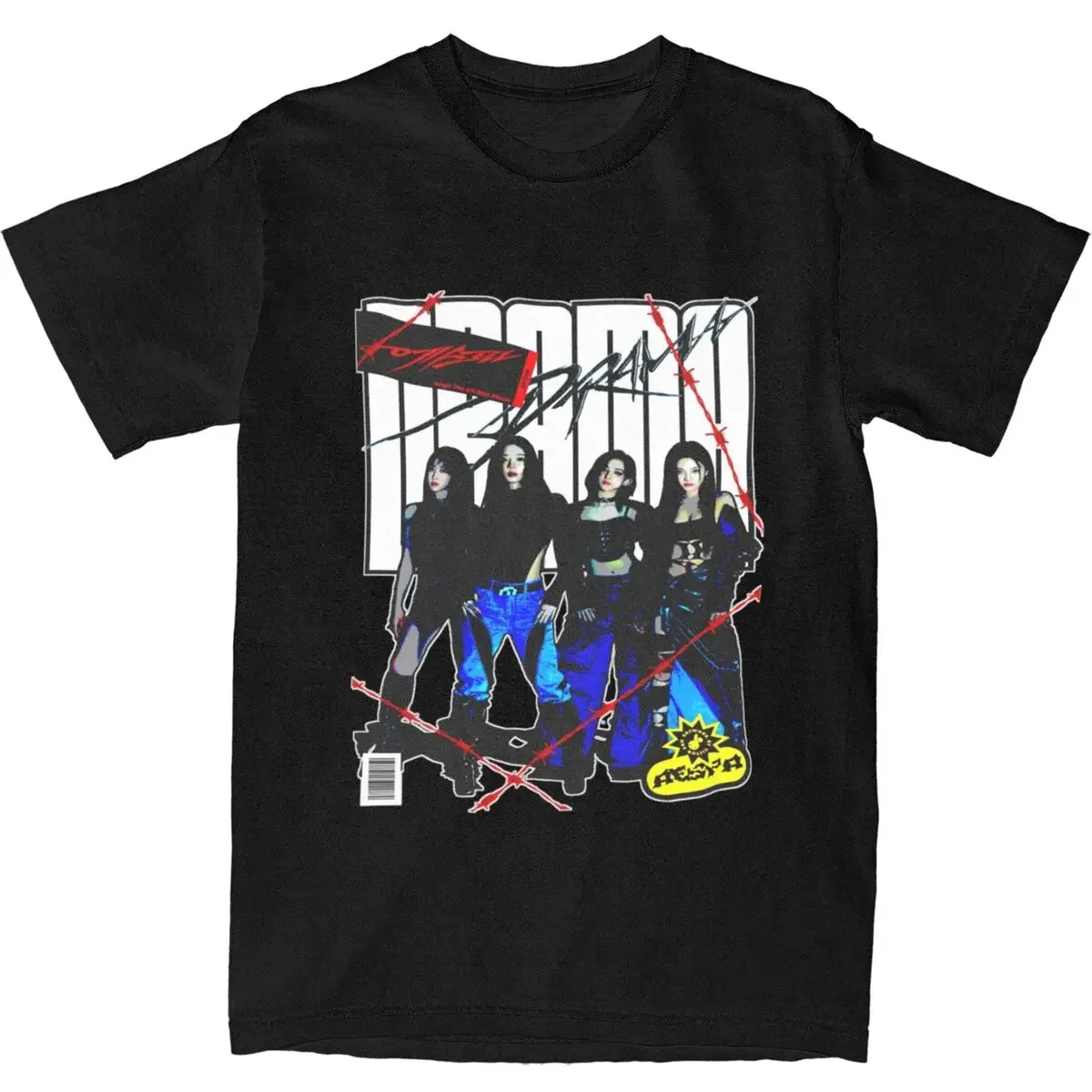 Футболка A-Aespas в стиле корейской музыки Kpop, футболки в стиле Харадзюку, классические топы с коротким рукавом, летние женские футболки из 100% хлопка с круглым вырезом