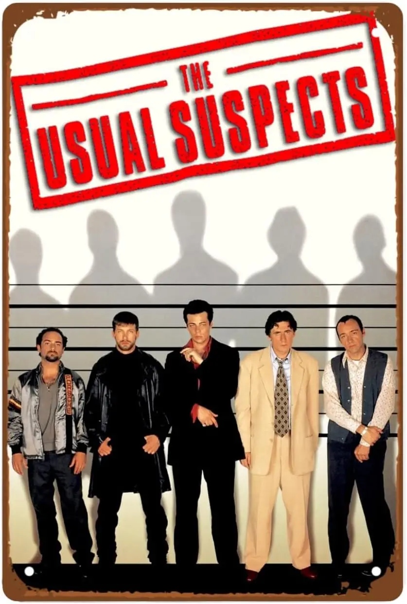 The Usual Suspects Movie Metal Wall Tin Sign Suspense Thriller Movies Country Rustic Retro Gift Man Cave Decor Vintage Decora