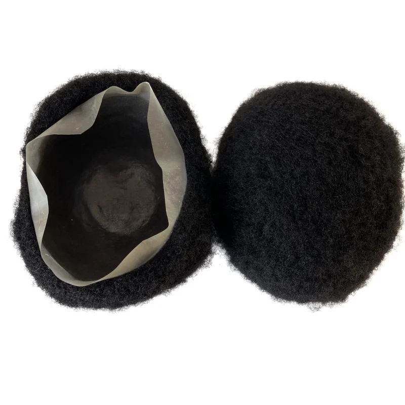 

Бразильские девственные человеческие волосы, замена 4 мм, корнь афро 1 # Черный цвет, индивидуальный парик из искусственной кожи на всю голову 12x14, полный для чернокожих мужчин