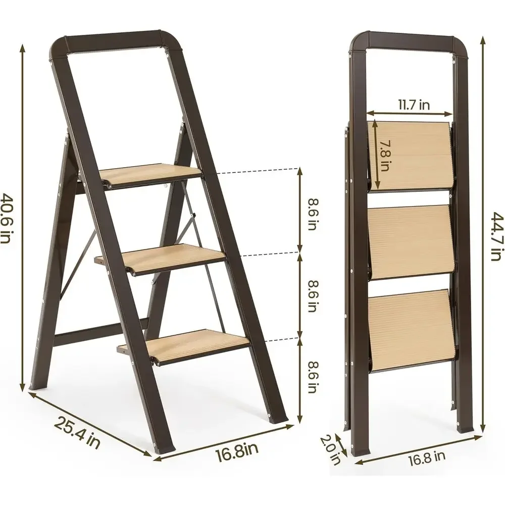 3 Step Ladder, olding , 450-lb acity or Home | Ultra-thin 2