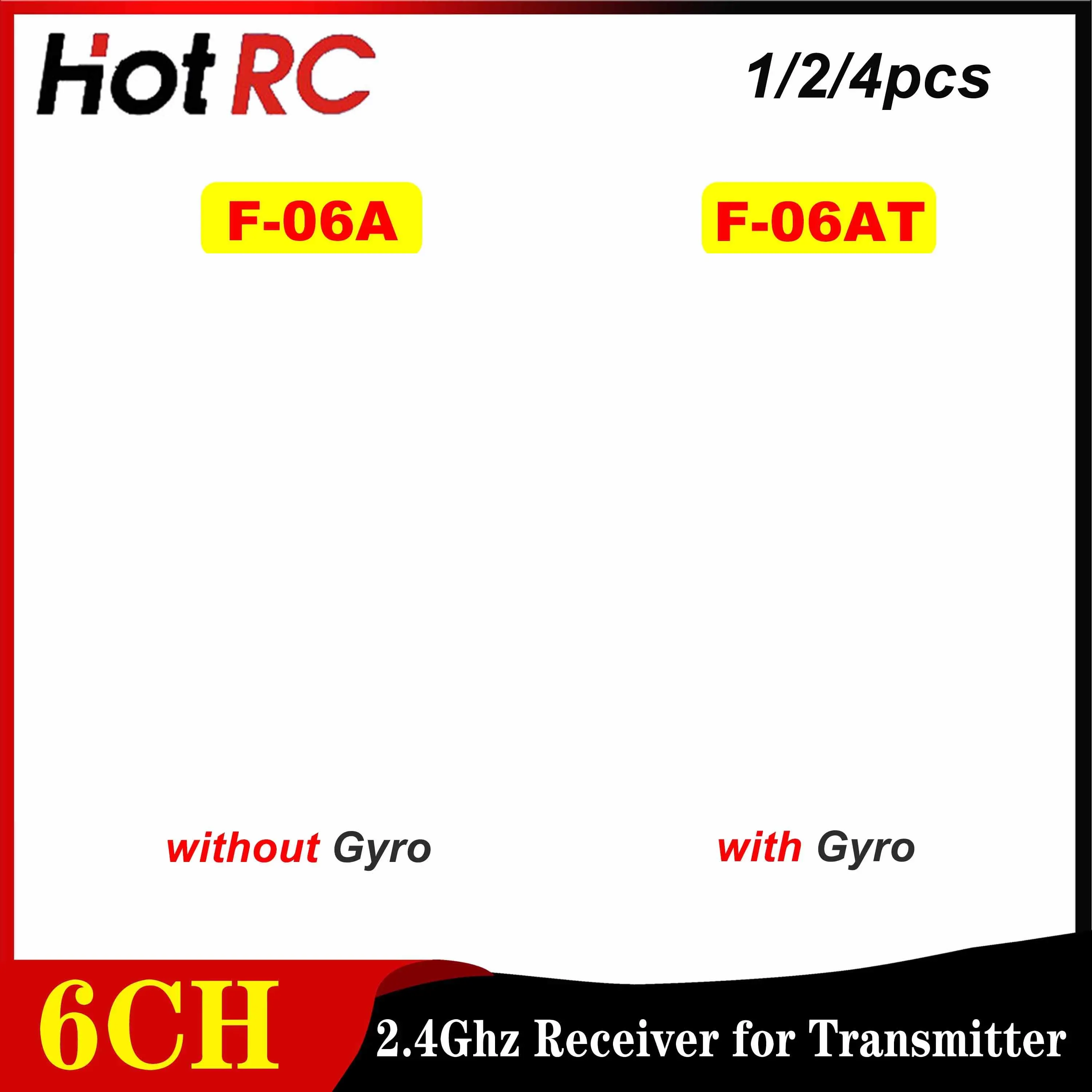 HOTRC 6CH 2.4Ghz F-06A F-06AT ジャイロレシーバー 6チャンネル 送信機無線システム リモートコントロール RCカー ボート タンク モデル玩具用