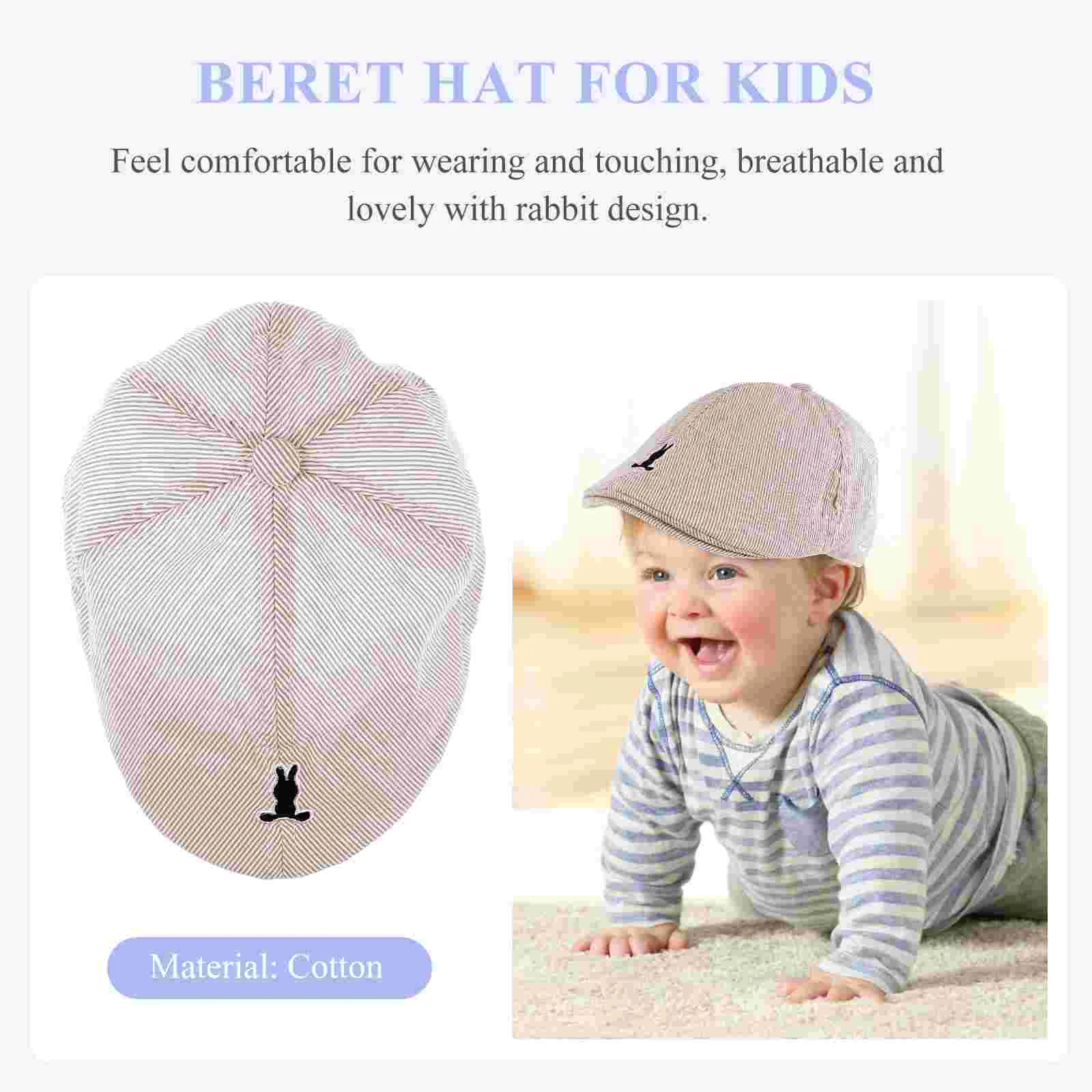 Kids Beret Striated Toddler Baby Bunny Beret Kids Rabbit Beret Hat Kids Hat toddler beret beret for baby