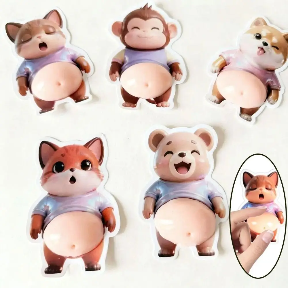 Nuevas pegatinas 3D de dibujos animados de cachorros, decoración apretable para fundas de teléfono, pegatinas 3D de Shiba Inu gordo para recuerdos de fiesta