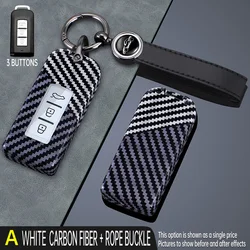 Carbon Fiber Car Key Cover Fob Case Shell for Mitsubishi Xpander Outlander ASX Pajero Eclipse Cross Montero Lancer Mirage