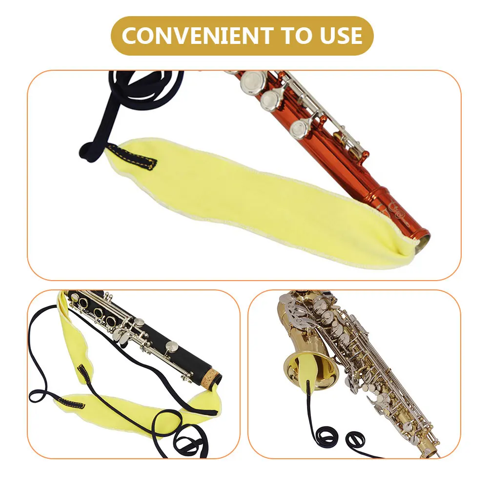 

Soft Saxophone Cleaning Cloths 2Pcs Premium Flute Maintenance Music Instrument Care Microfiber Pads