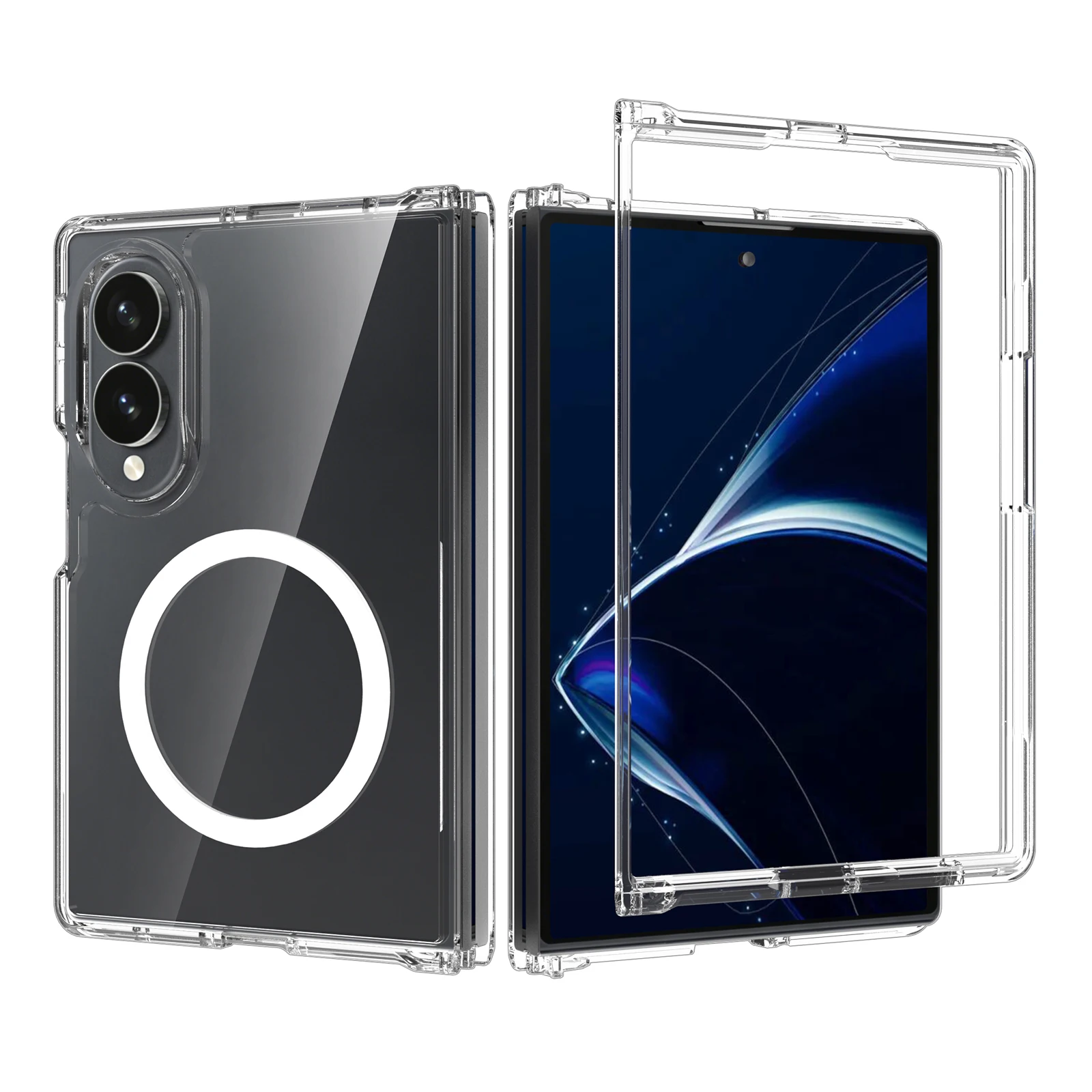 For Galaxy Z Fold 8 Clear Phone Case, Compatible with MagSafe Drop Protection Protection Cover For Samsung Galaxy Z Fold 8
