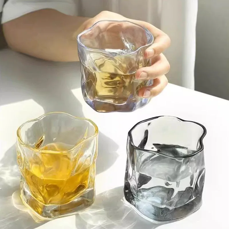 Irregular Twist Glass Cup Thick Spiral Glass for Coffee Mug Whiskey Glasses Drinkware Juice Cocktail Drinking Glasses Household