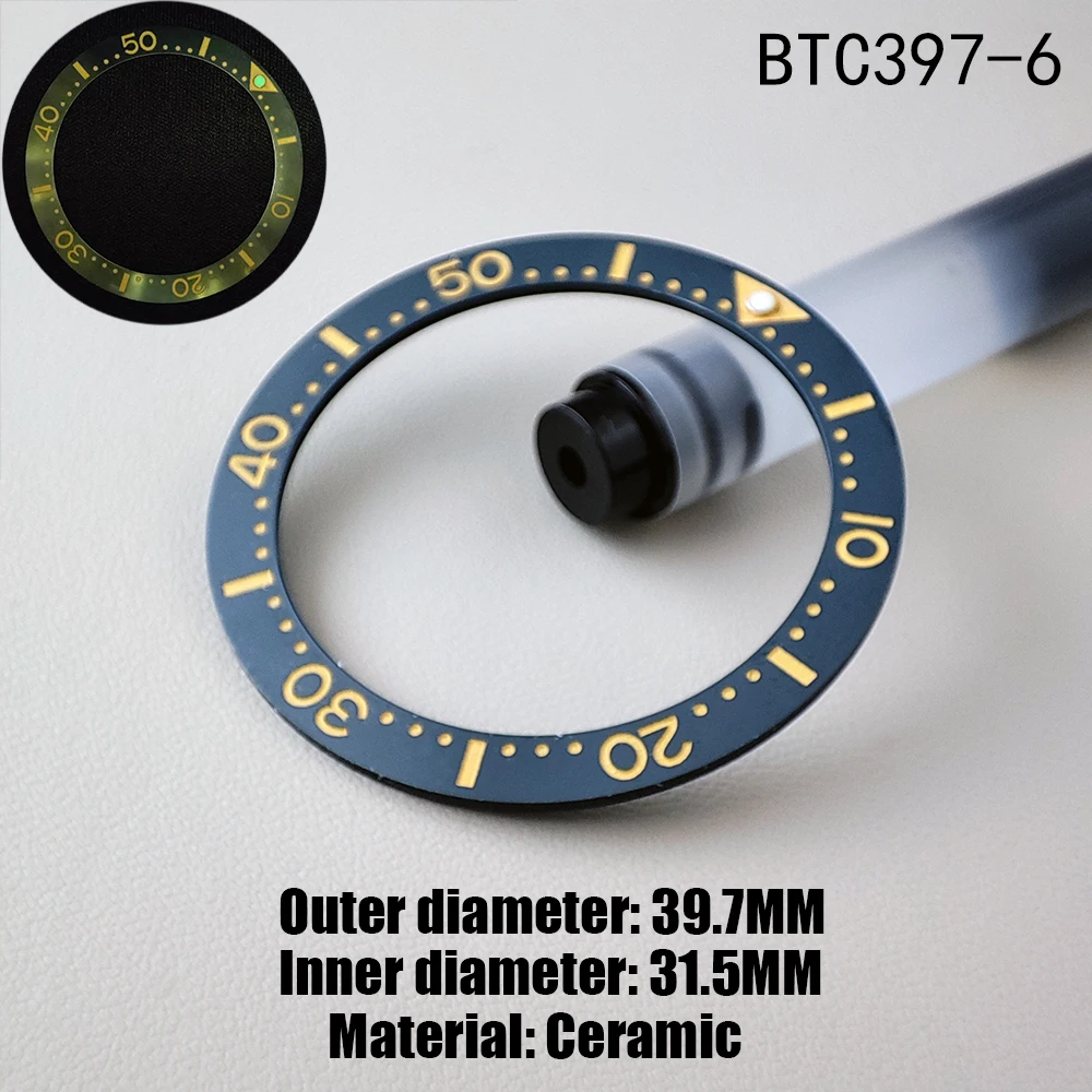 مشاهدة خاتم مسطح الحافة إدراج قياس 39.7 مللي متر * 31.5 مللي متر اكسسوارات الساعات مضيئة إدراج حلقة ل 40 مللي متر جودة عالية السيراميك