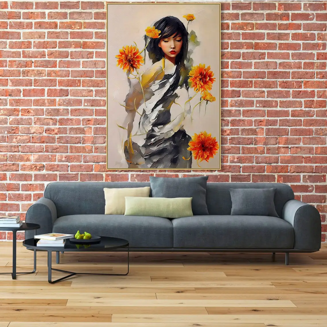 

Garden Godness Hand Painted Oil Painting On Canvas Portrait Modern Colorful Painting Large Wall Art Modern Wall Decor Home Decor