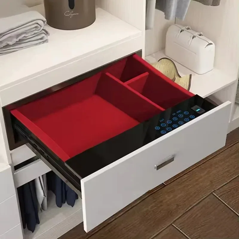 

Fingerprint Fire Safe Box Secret Home Drawer Watch Jewelries Hidden Deposit Safe Box for Secure Storage