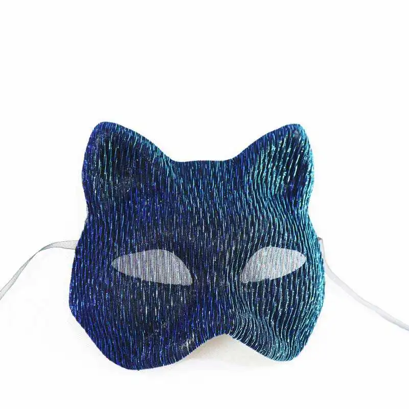Máscara de zorro de encaje para fiesta de Halloween, máscara de Animal de media cara para mujer, máscara de gato Sexy para baile de máscaras, juego de fiesta