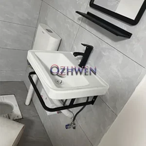 Kleine Waschbecken mit 43*36*20 cm, Keramikwaschbecken mit hängen an der Wand, Veranda, Handwäsche mit Wasserhahn, an der Wand montiert 8 Hauptbadezimmerpias Verkauf - №5