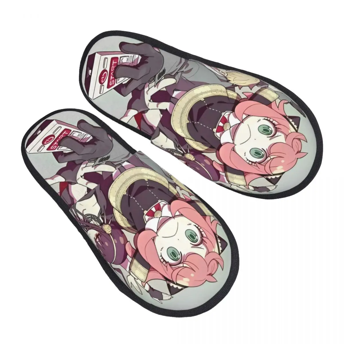 Anime Spy X Family Winter Home Cotton Slippers Bedroom Kawaii Anya Manga Cozy Memory Foam Slippers Non-skid