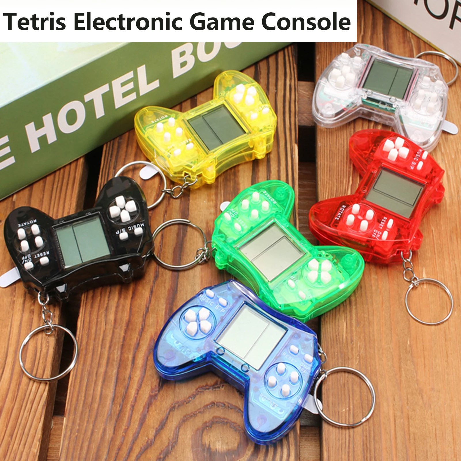 Portable Mini game console handle pendant key classic nostalgic game console party games Relieve boredom and happiness machine