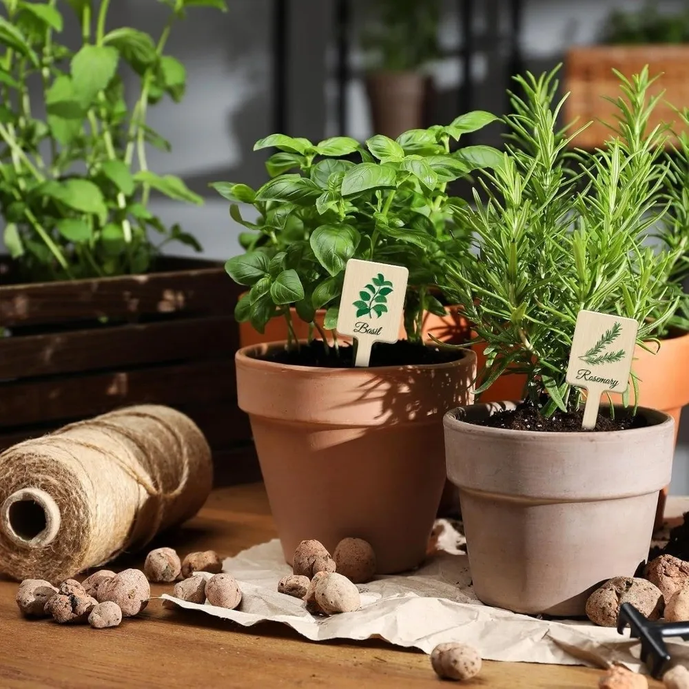 12PCS Decorative Acrylic Plant Labels Reusable T-Shaped Plant Tags Waterproof Plant Stake Tags Potted Plants