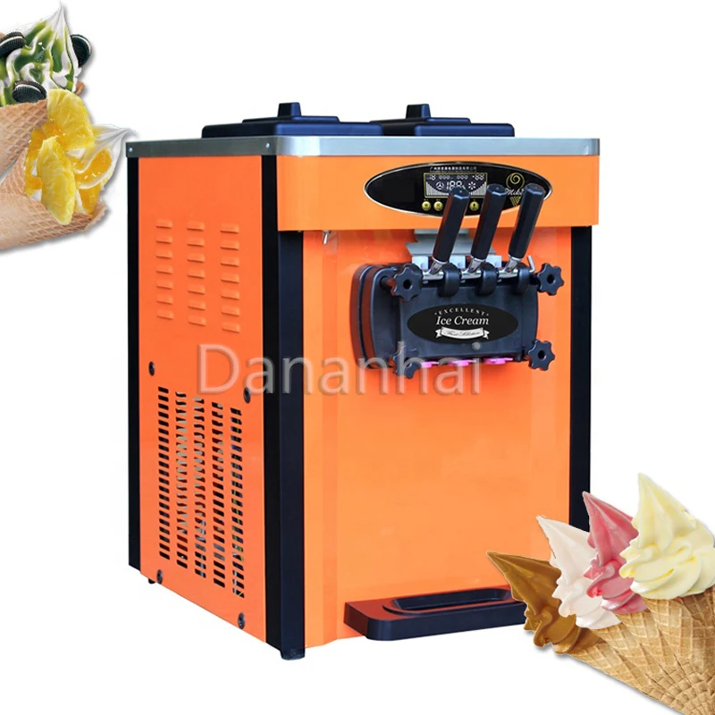 

Desktop Three Color Ice Cream Machine, Commercial Fully Automatic Ice Cream Cone Machine, Sundae Machine