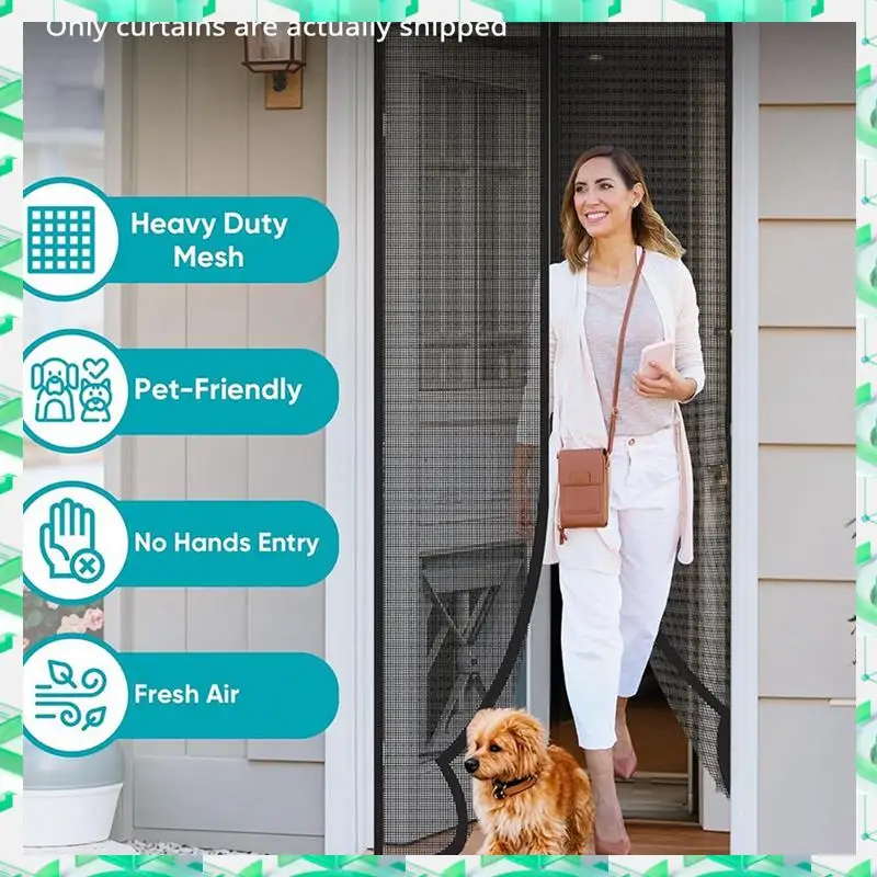 

FIZP Self-Sealing Magnetic Mesh Screen Door, Fits 34Inch X 82Inch Door Sizes - High-Quality Hands-Free Entry Solution
