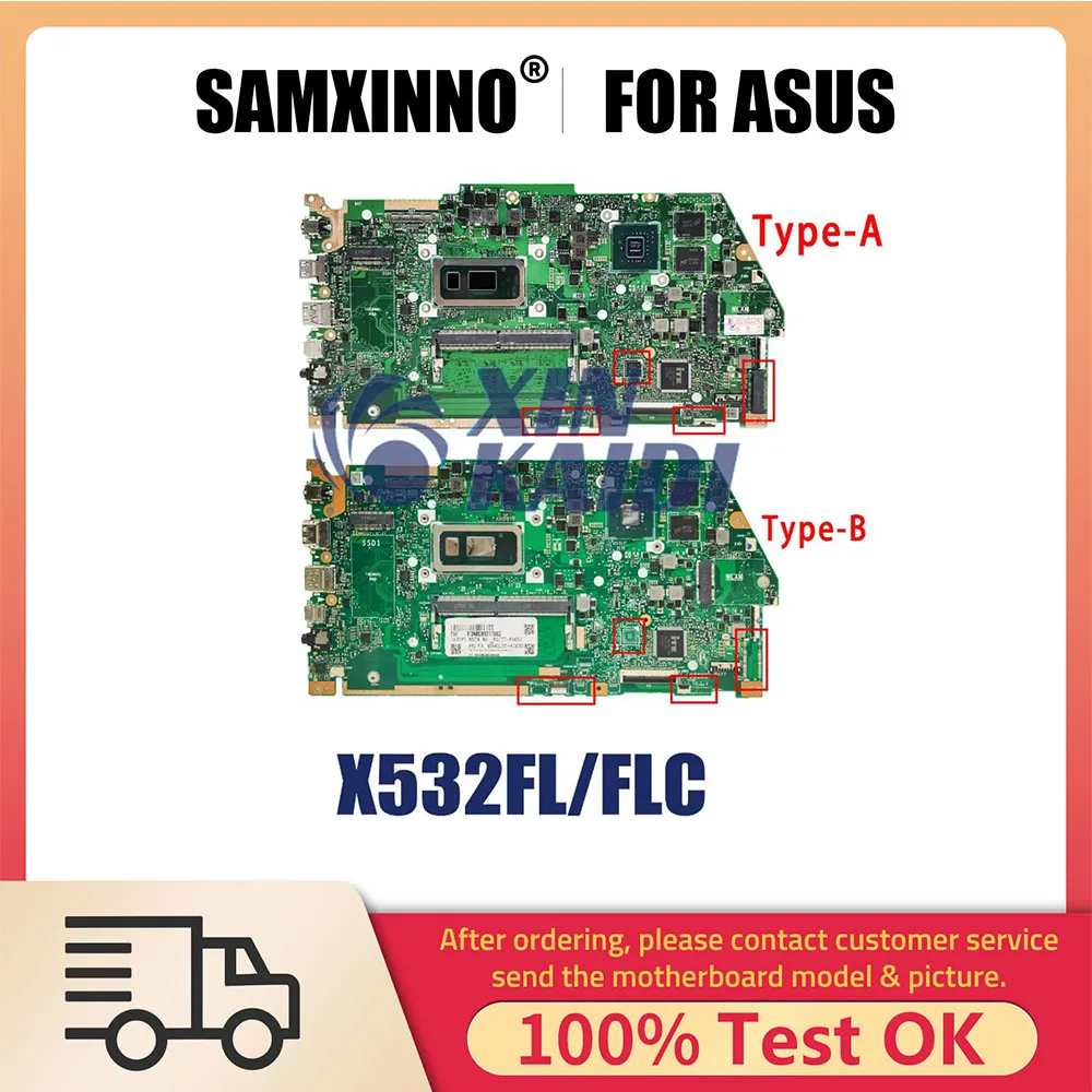 

Notebook Mainboard For Asus X531FL X532FLC X532FAC X531F X532F S531F Laptop Motherboard With i3 i5 i7 8th 10th CPU 4G 8G RAM