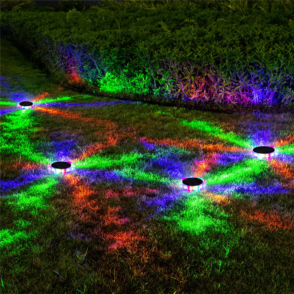 Imagem -03 - Led Solar Jardim Lâmpada Luz Impermeável Ground-in 4mode Quintal Pátio Gramado Decoração Parede Cerca de Engrenagem ao ar Livre Novo 2024