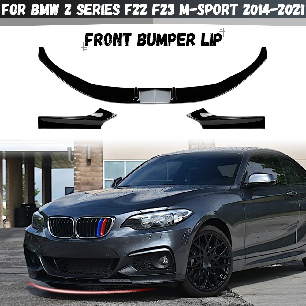 

For BMW 2 Series F22 F23 M235i M240i M-Sport 2014-2021 Car Front Bumper Spoiler Lip Splitter Body Kit Bumper Lip Chin Diffuser