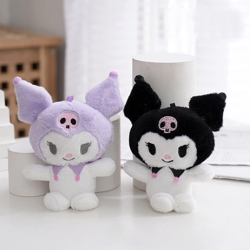 1PCS Sanrio Cartoon Black Kulomi Key Chain Plush Toy Doll School Bag Bag Pendant Creative Doll Doll Key Chain Gift