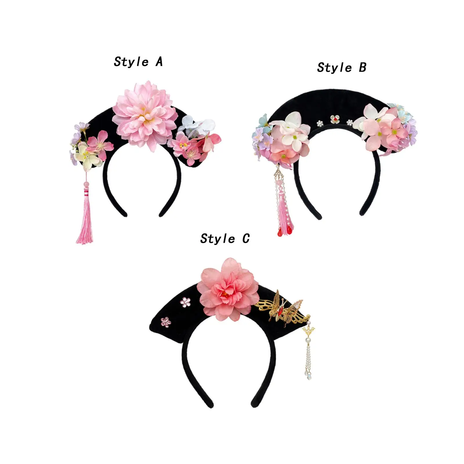 

Chinese Headwear Traditional Hairband Children with Tassel Qing Headband