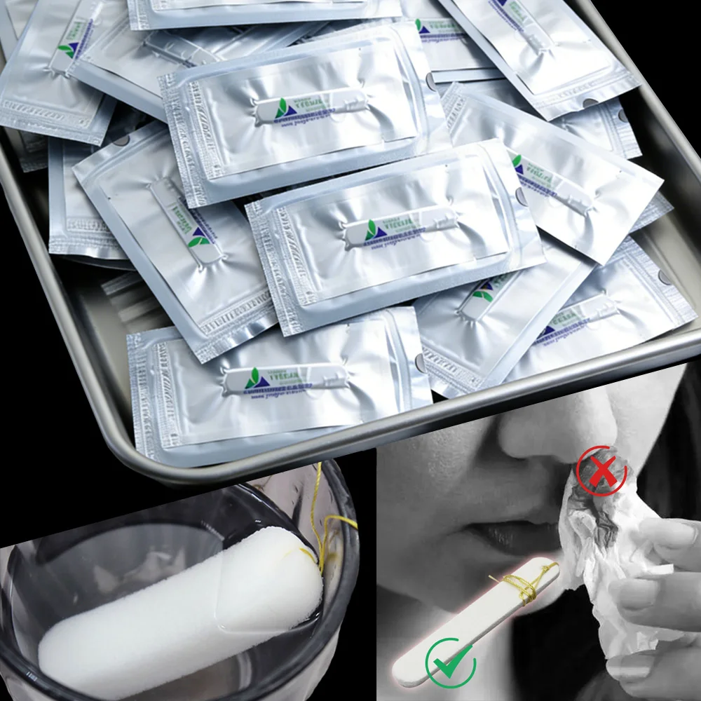 

5-100 шт. Стерильные назальные гемостатические губки из ПВА для быстрого остановления кровотечений, медицинский защитный тампон для носа