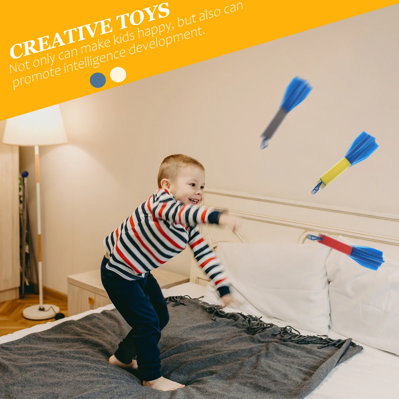 8 قطع من ألعاب صاروخ الطرد وصواريخ الأصابع المنجنيق السائبة للأطفال قاذفة زرقاء صغيرة مضحكة للأطفال