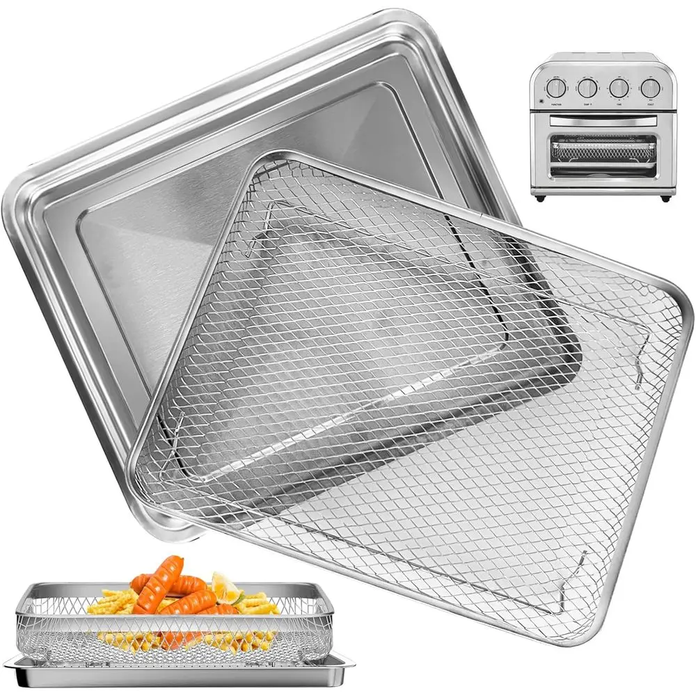 

Basket Tray Replacement or Convection Oven, 10.74 x 9.09 Mesh Airyer Steel Basket Wire Rack Accessories, Dishwasher Safe