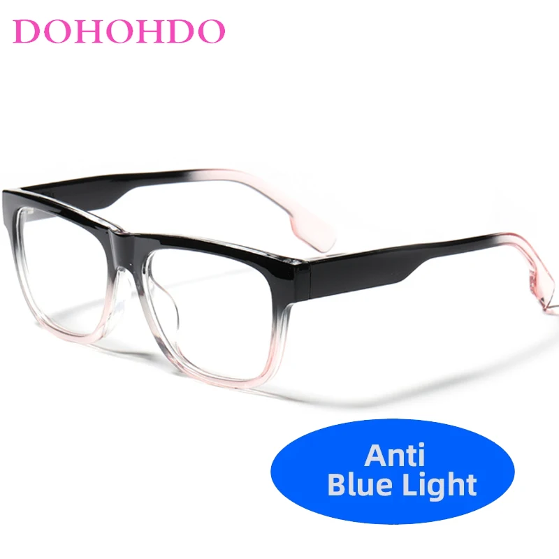 

DOHOHDO Rectangular Blue Light Men Vintage Glasses Frame Fashion Clear Anti-Blue-Ray Lens Women Eyewear Optical Computer Goggles