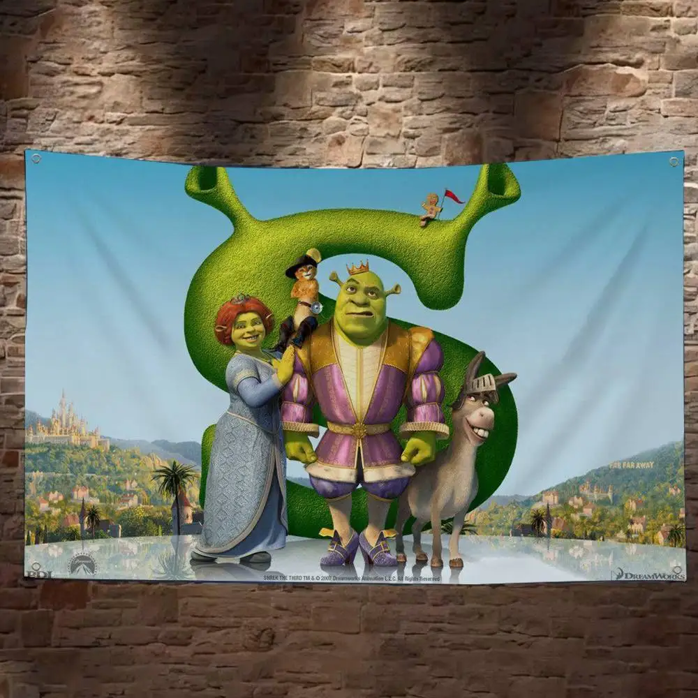 Classic Movie S-Shrek Anime Chart Flag for Living Room Home Dorm Decor Art Home Decor Banner