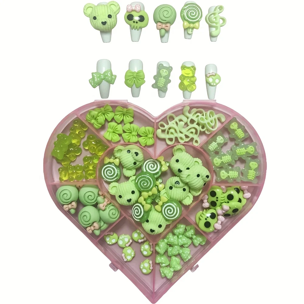 バルク供給 60 個かわいい漫画青紫ピンクローズイエロージャンク電話ケース Ipadcase ロングネイルアート装飾チャーム Diy 工芸品