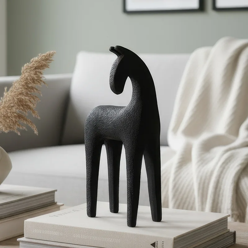 Modern Minimalist Abstract Horse Resin Sculpture Ornament Light Luxury Decor For Living Room Entryway TV Wine Cabinet Executive