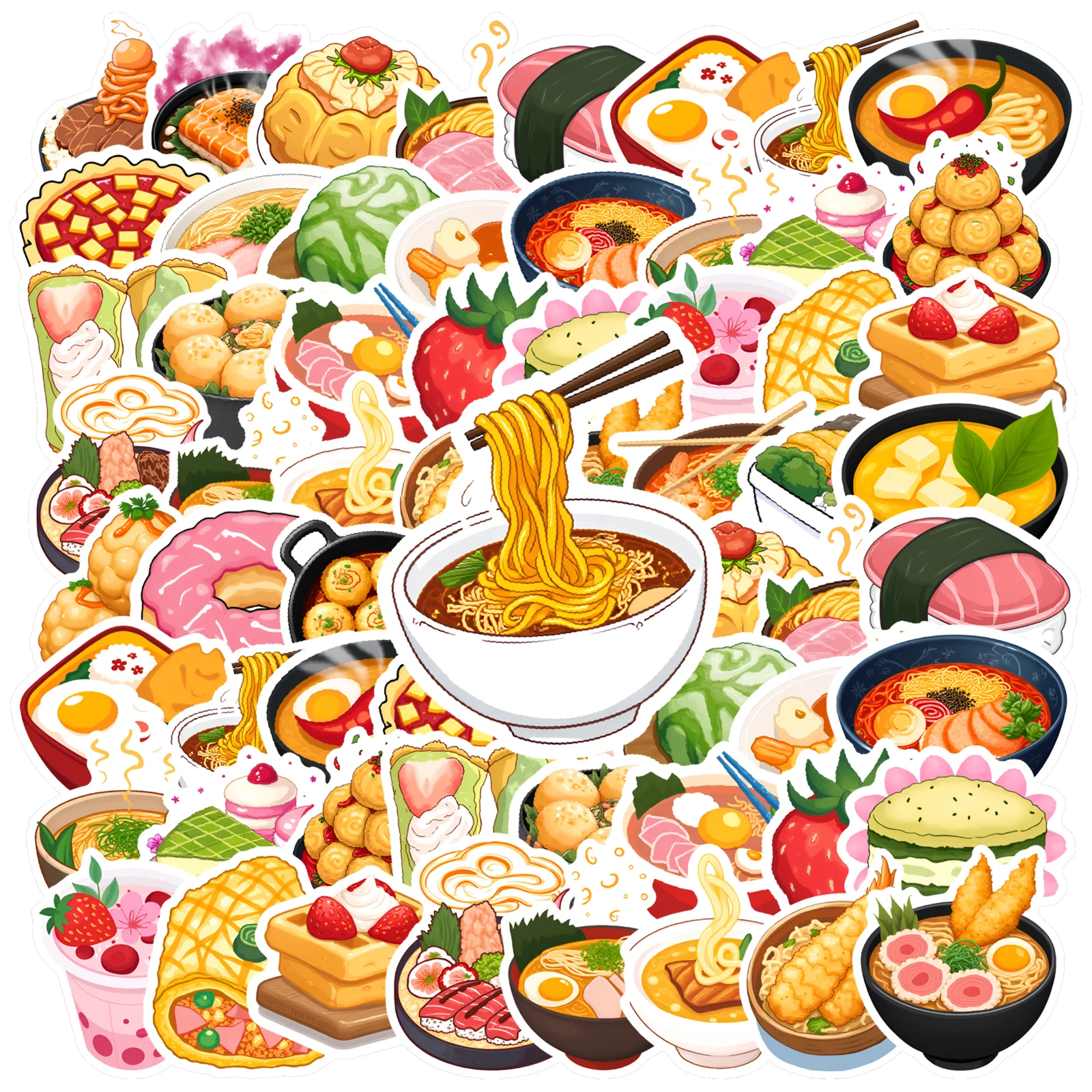 35pcs-50pcs Cartoon Food Stickers Colorful Beverages DIY Stickers Stickers For Laptop Motorcycle Luggage Phone DIY Phone